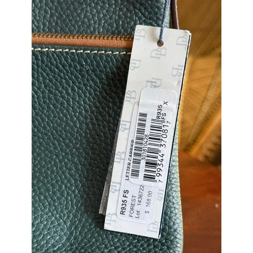 Dooney & Bourke Pebble Grain Letter Carrier Crossbody Bl R935 & Dust Bag